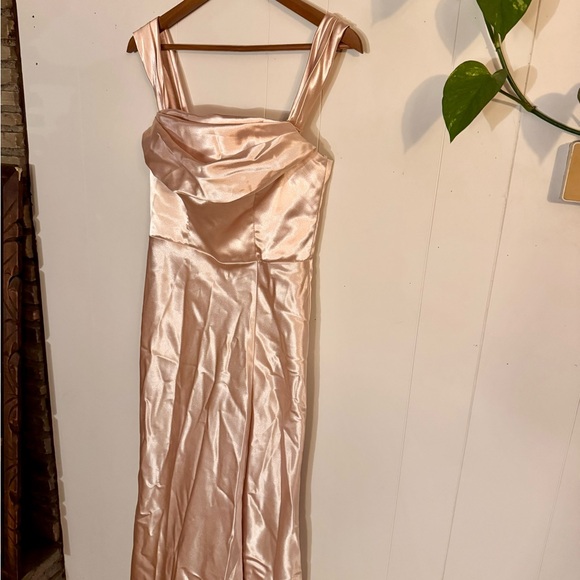 Aw Bridal Dresses & Skirts - Chic Satin Maxi Dress in Soft Rose